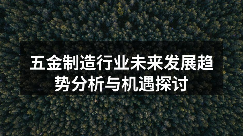 五金制造行业未来发展趋势分析与机遇探讨